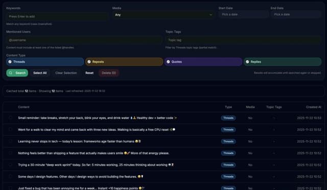 DeleteThreads - Bulk Delete Your Threads Posts