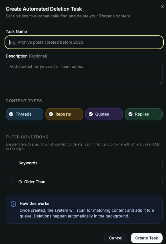 DeleteThreads - Bulk Delete Your Threads Posts