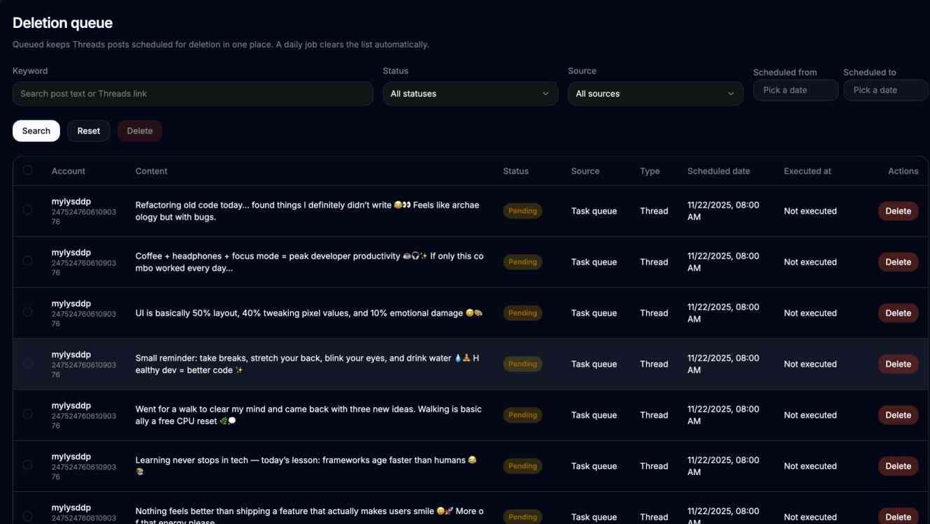 Deletion Queue Feature